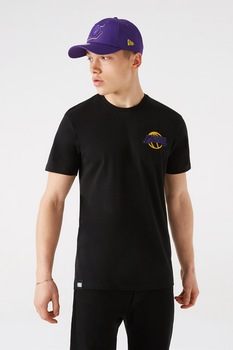 New Era, Tricou cu imprimeu Los Angeles Lakers, Negru/Galben New Era, Tricou cu imprimeu Los Angeles Lakers, Negru/Galben