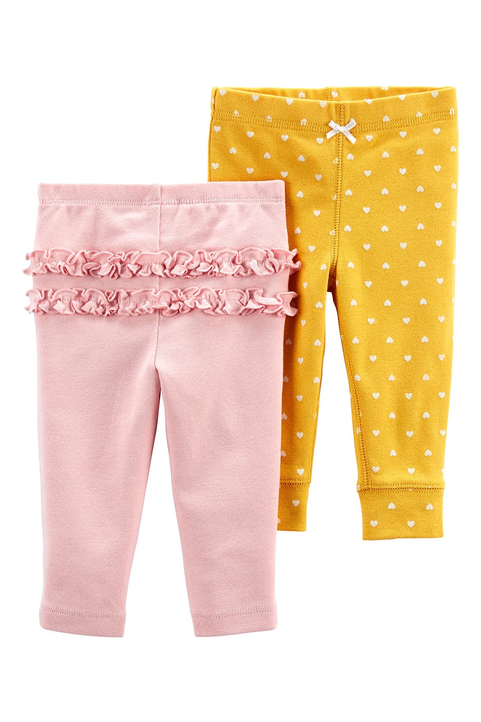 Carter's, Set de colanti cu model - 2 perechi, Roz/Alb/Galben sofran