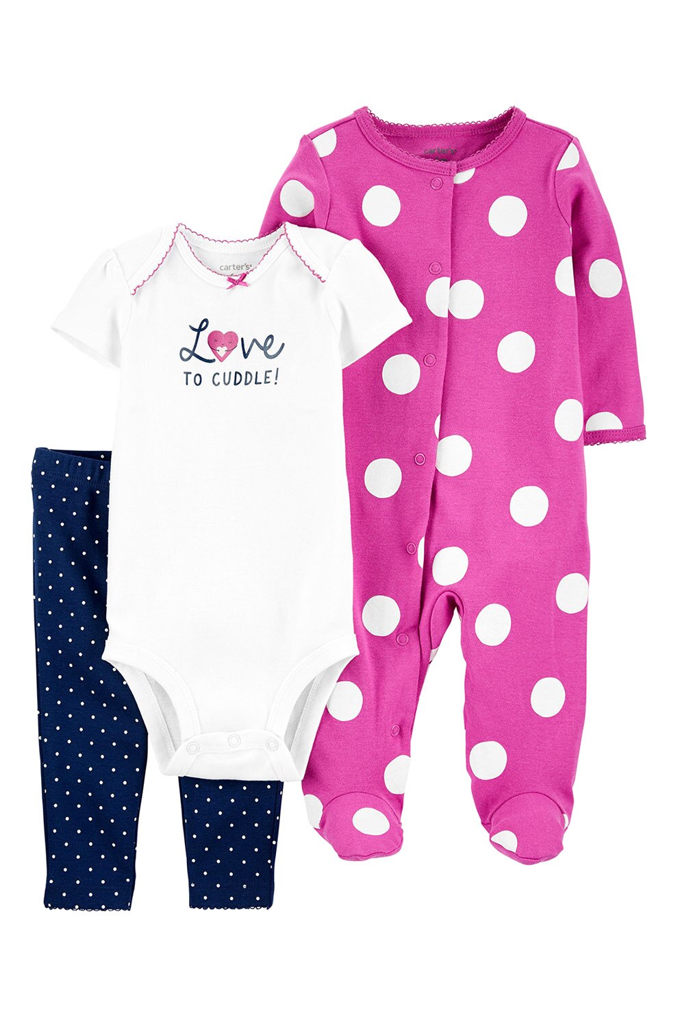 Carter's, Set de imbracaminte - 3 piese, Violet/Alb/Bleumarin