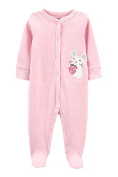 Carter's, Salopeta cu imprimeu si botosei, Roz/Alb, 49-55 CM Carter's, Salopeta cu imprimeu si botosei, Roz/Alb, 49-55 CM