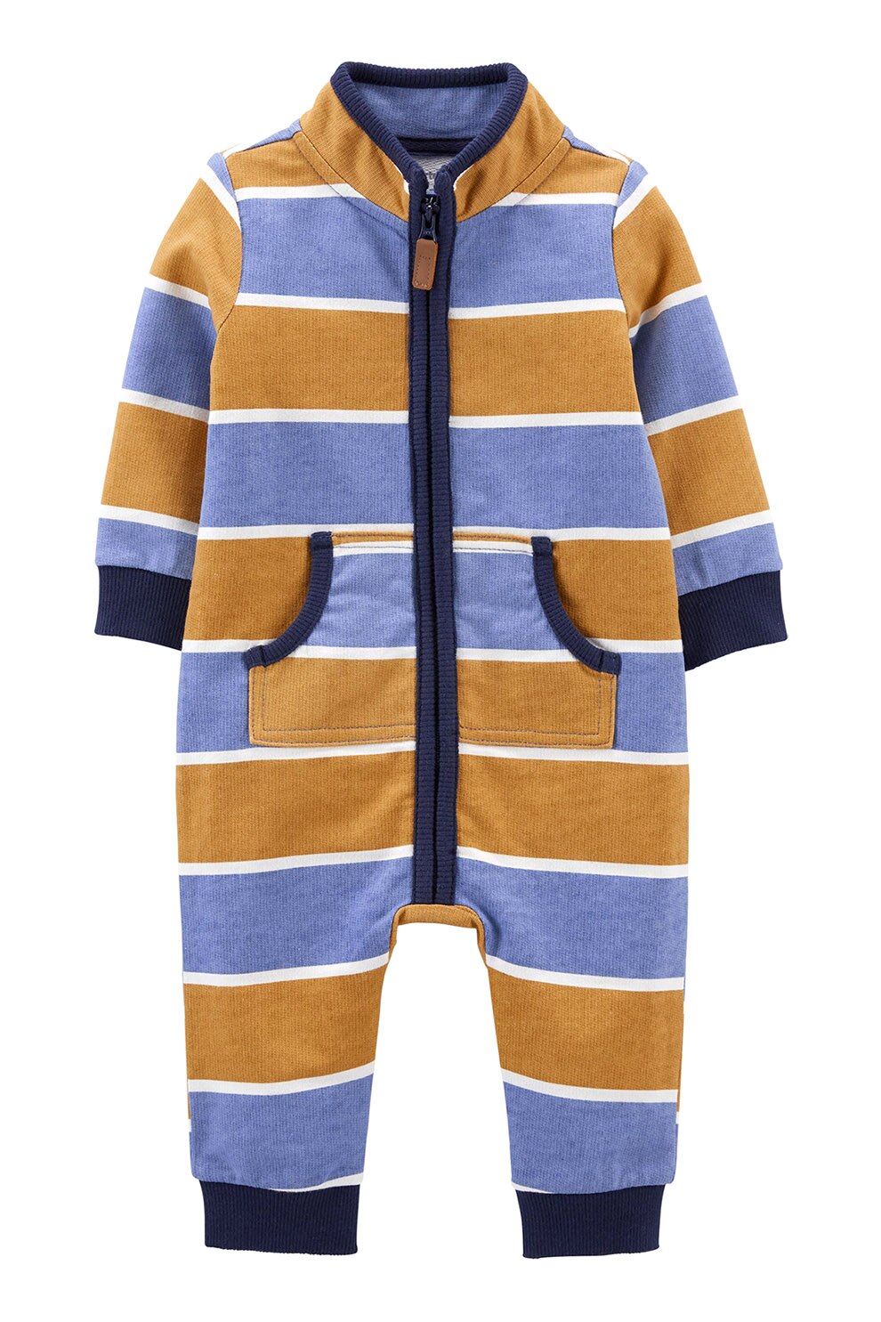 Carter's, Salopeta de bumbac cu dungi, caramel, lila, alb