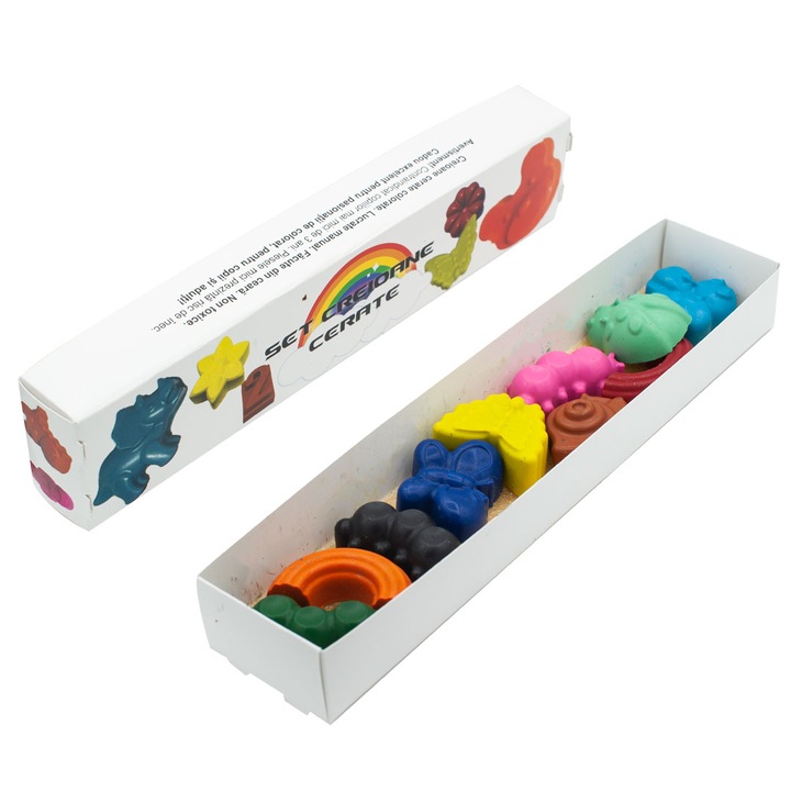 Set 10 Creioane cerate GARDEN, in forme diverse, multicolor, de la 3 ani, gradinita, scoala