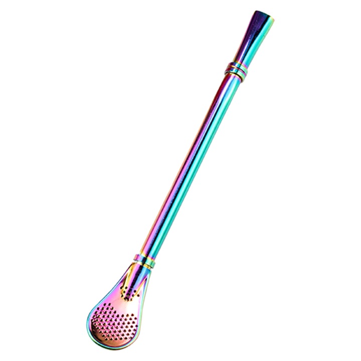 Bombilla Gringo Cebador, Otel Inoxidabil, Multicolor, 15.5 cm