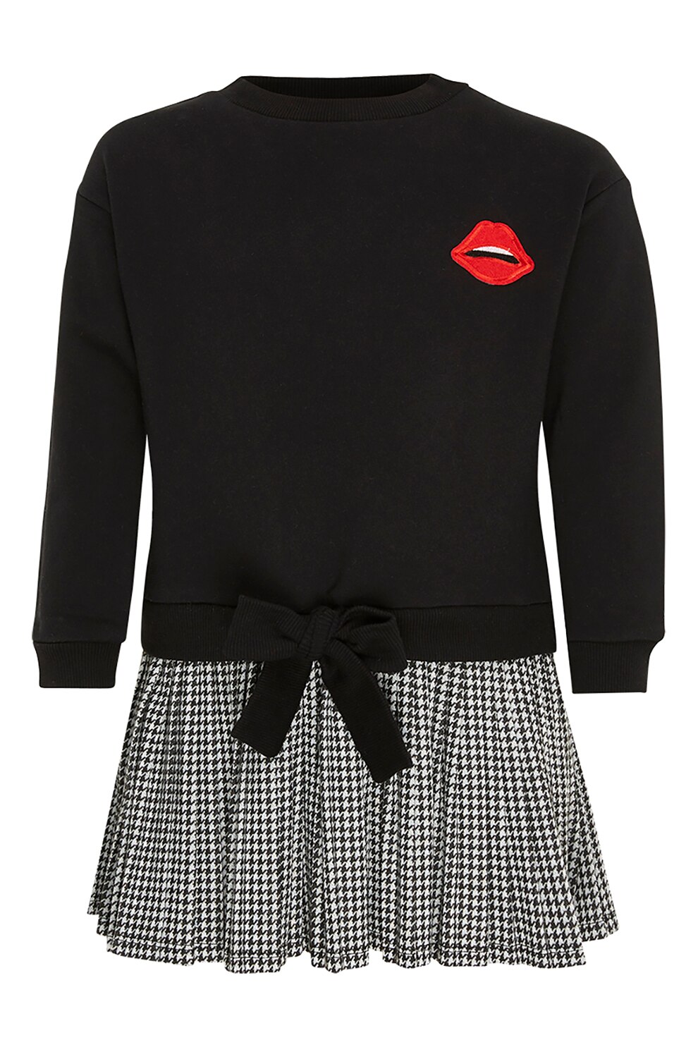 Mexx, Rochie cu aspect 2 in 1, Negru/Alb/Rosu