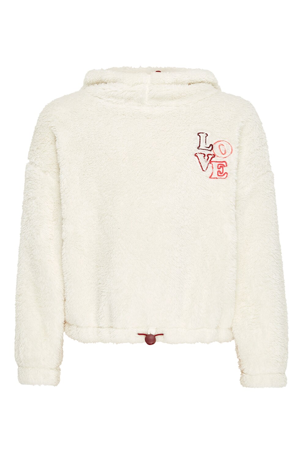 Mexx, Hanorac pufos cu text brodat, Alb prafuit