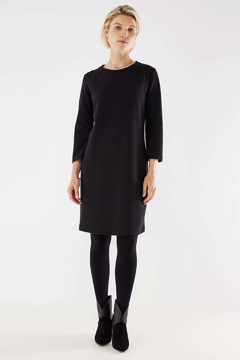 Mexx, Rochie midi cu maneci 3/4, Negru