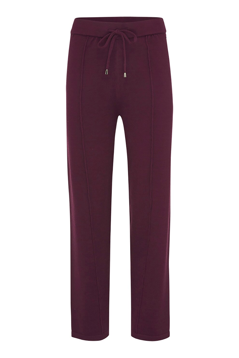 Mexx, Pantaloni tricotati fin cu snur de ajustare in talie, Violet tyrian