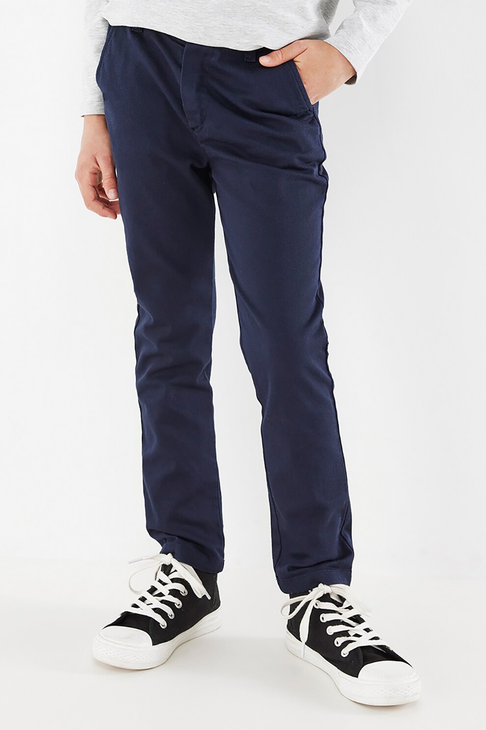 Mexx, Pantaloni regular fit cu talie medie, Bleumarin