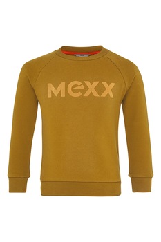 Mexx, Bluza sport cu decolteu la baza gatului cu logo si maneci raglan, Galben mustar Mexx, Bluza sport cu decolteu la baza gatului cu logo si maneci raglan, Galben mustar