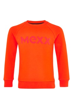 Mexx, Bluza sport cu decolteu la baza gatului cu logo si maneci raglan, Oranj mandarina Mexx, Bluza sport cu decolteu la baza gatului cu logo si maneci raglan, Oranj mandarina