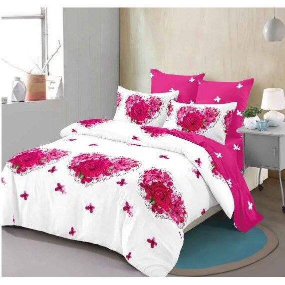 Set 6 piese Lenjerie Relax Shop, Six Elastic Inimi din flori, 2 persoane