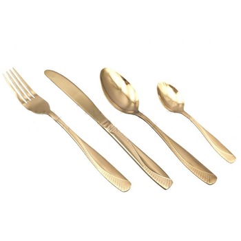 Set 24 de tacamuri de Inox, Auriu Set 24 de tacamuri de Inox, Auriu