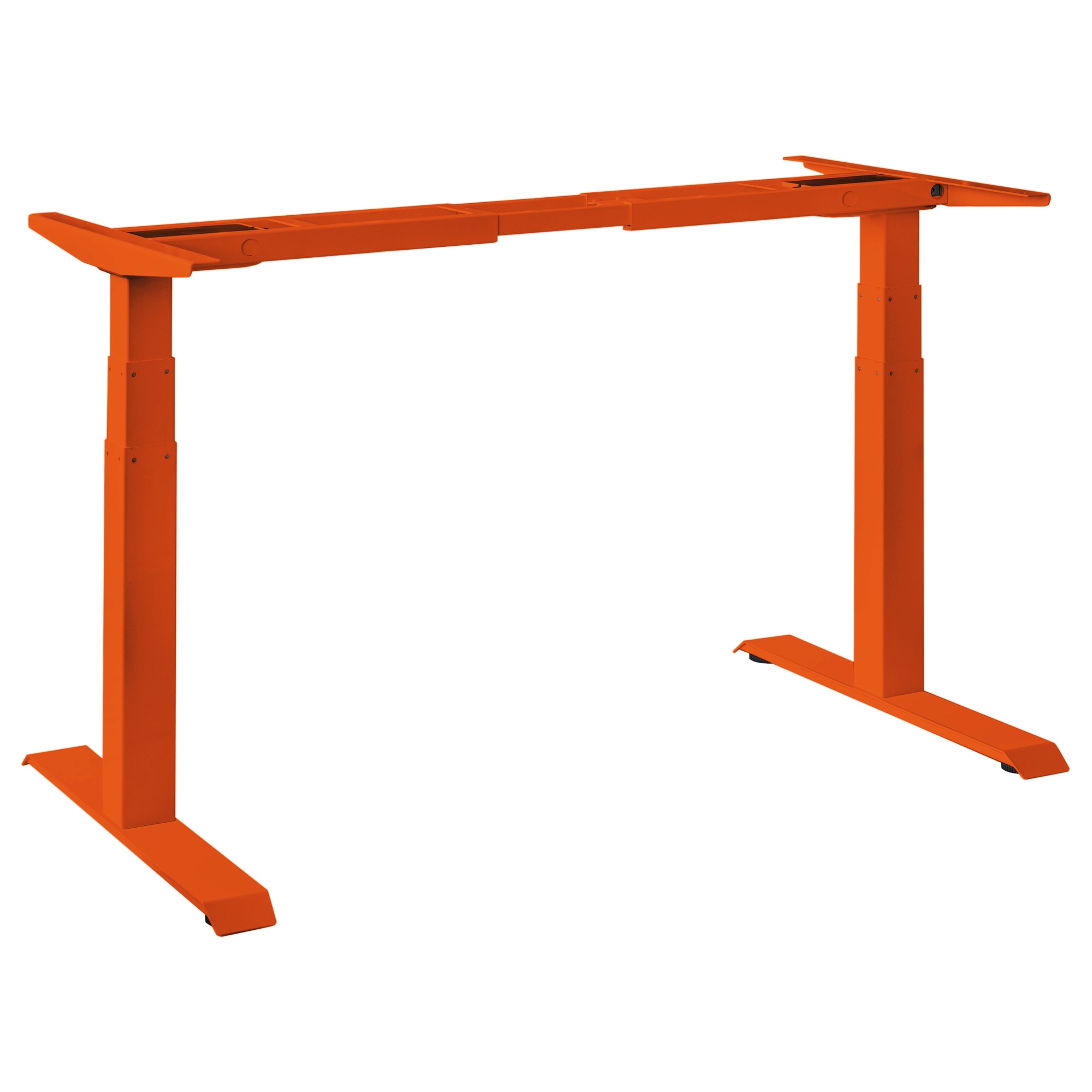 Cadru birou electric QMOBILI Frame II Portocaliu, 2 motoare, cadru reglabil pe inaltime, picior patrat 70x70 reglabil in 3 trepte, Functii de Memorie si Afisaj Digital, sarcina ridicare 120 kg