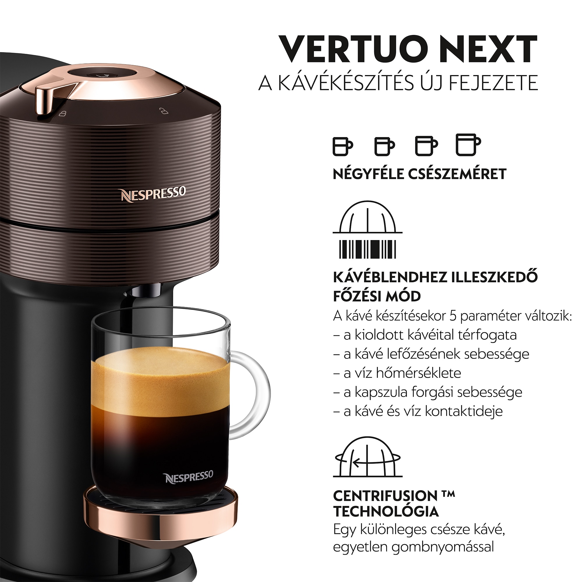 Cafetera de Cápsulas Nespresso DeLonghi Vertuo Next Premium ENV120.BW