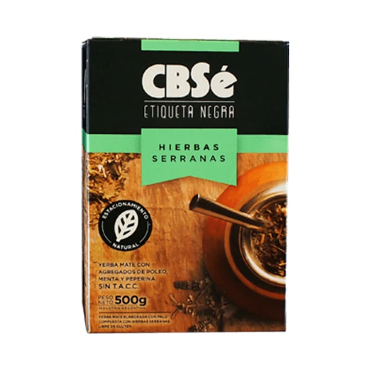 Чай, Yerba Mate, CBSe Etiqueta Negra, Растения, Аржентина, 0,5 кг