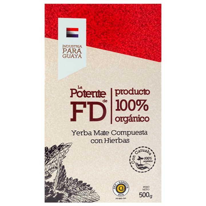 Yerba Mate Tea, Fede Rico Organic Katuava, Gyógynövényes, 500g