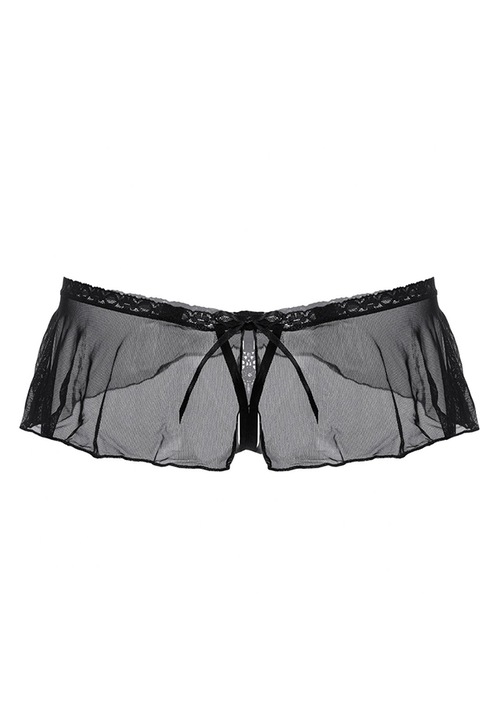 Дамски еротични бикини с интимен отвор Softline 2406, Черен, Размер S/M