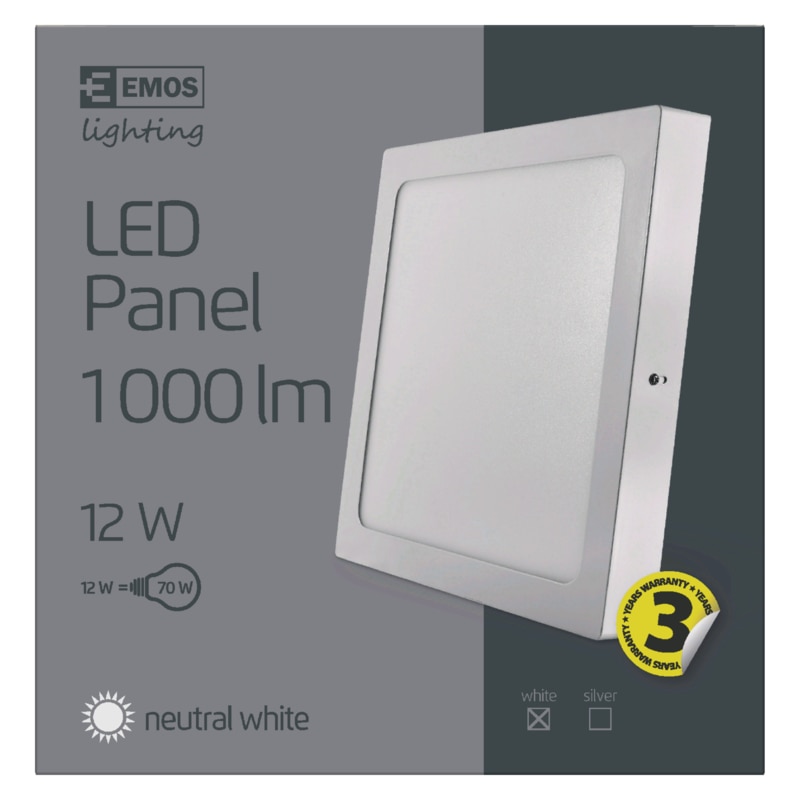 Emos ZM6132 LED panel, falon kívüli, IP20, 12.5W, 1000lm, 4000K ...