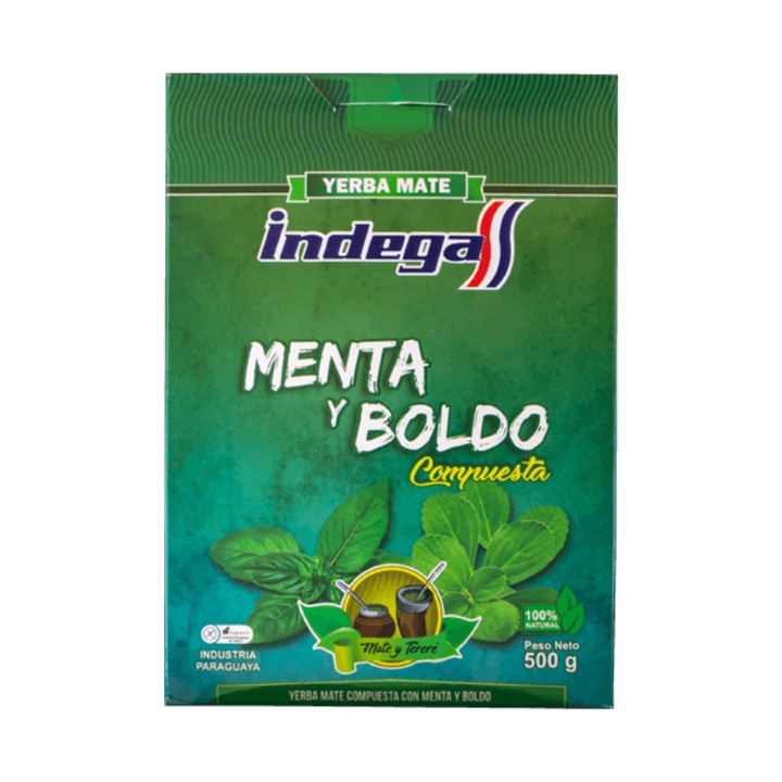 Yerba Mate, Tea, Indega, Compuesta Menta Boldo, Menta, 0.5 kg