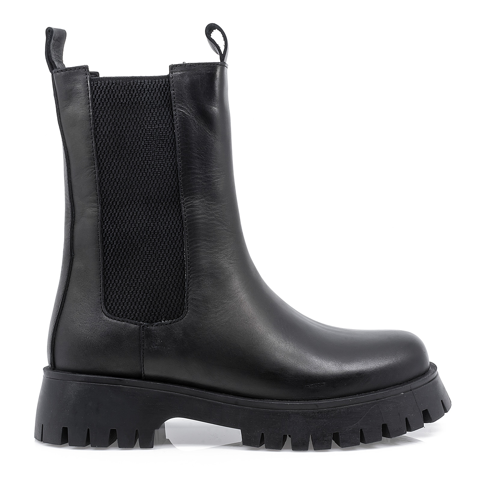 Ghete dama, Caspian, Cas-378, casual, piele naturala, Negru