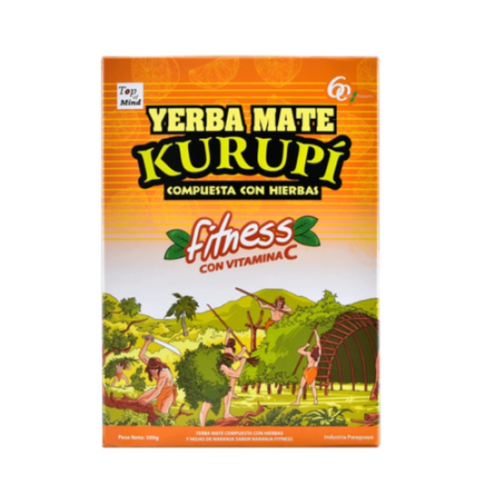 Ceai Yerba Mate, Kurupi, Fitness Vitamina C, Paraguay, Portocale Aroma, 500g