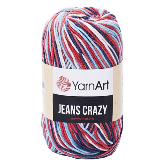 Fir Textil Yarn Art Jeans Crazy 7208,pentru crosetat si tricotat, bumbac, multicolor, 160 m