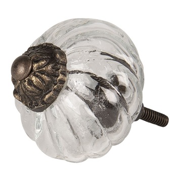 Buton mobila din fier auriu antic si sticla Ø 5 cm x 5 cm Buton mobila din fier auriu antic si sticla Ø 5 cm x 5 cm