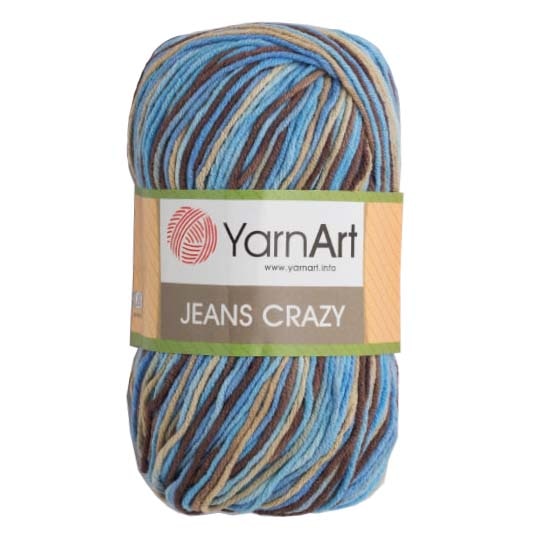Fir Textil Yarn Art Jeans Crazy 7202,pentru crosetat si tricotat, bumbac, multicolor, 160 m