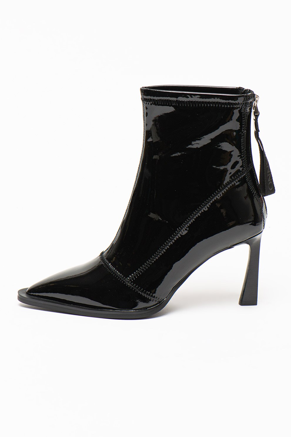 Ermanno Scervino, Botine de piele ecologica cu aspect lacuit, Negru