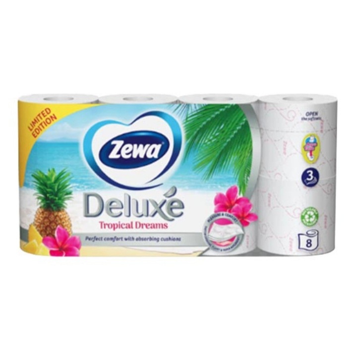 Zewa Deluxe Tropical Dreams WC papír, 3 Rétegű, 8 Tekercs