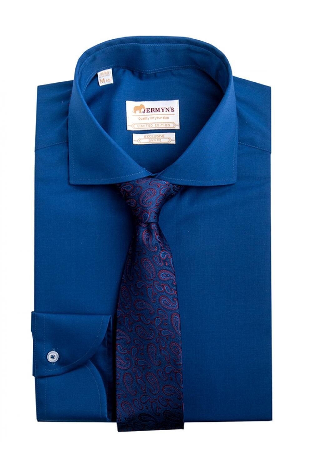 Camasa Barbati Exclusive Slim Fit Poplin bleumarin uni