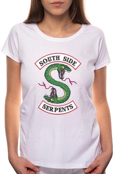 Tricou dama, South Side Serpents, 100% Bumbac, W134, Alb Tricou dama, South Side Serpents, 100% Bumbac, W134, Alb