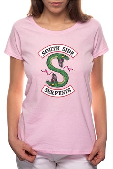 Tricou dama, South Side Serpents, 100% Bumbac, W134, Roz Tricou dama, South Side Serpents, 100% Bumbac, W134, Roz