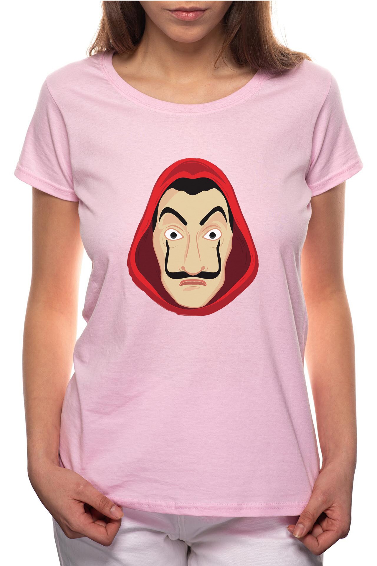 Tricou dama, La Casa De Papel, 100% Bumbac, BR140, Roz