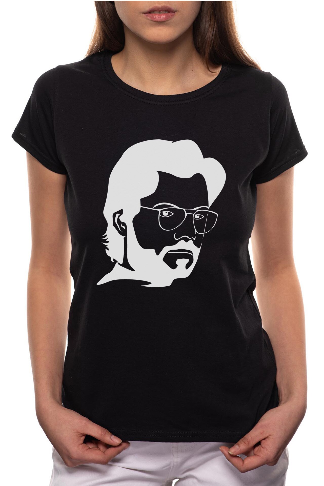 Tricou dama, La Casa De Papel - El Profesor, 100% Bumbac, BR139, Negru