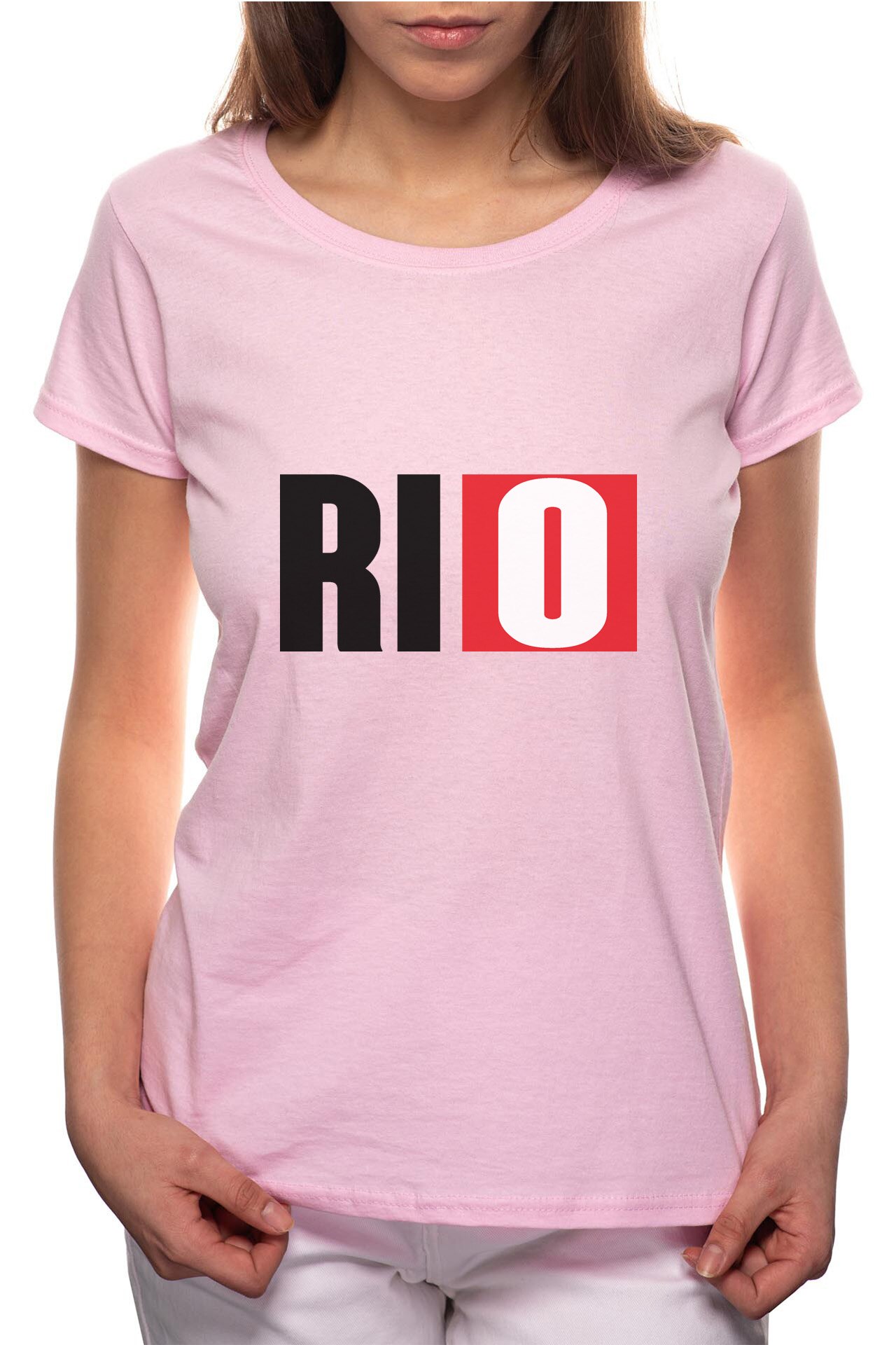 Tricou dama, La Casa De Papel - Rio, 100% Bumbac, R147, Roz