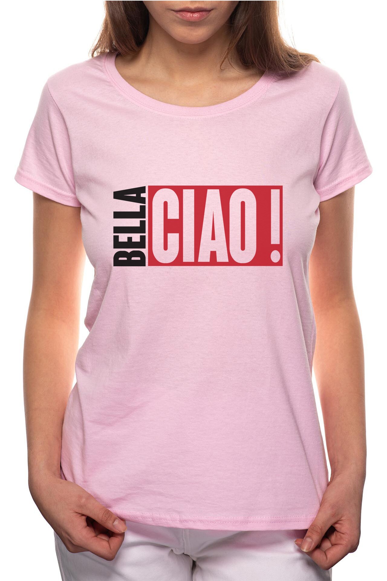 Tricou dama, La Casa De Papel - Bella Ciao, 100% Bumbac, B155, Roz
