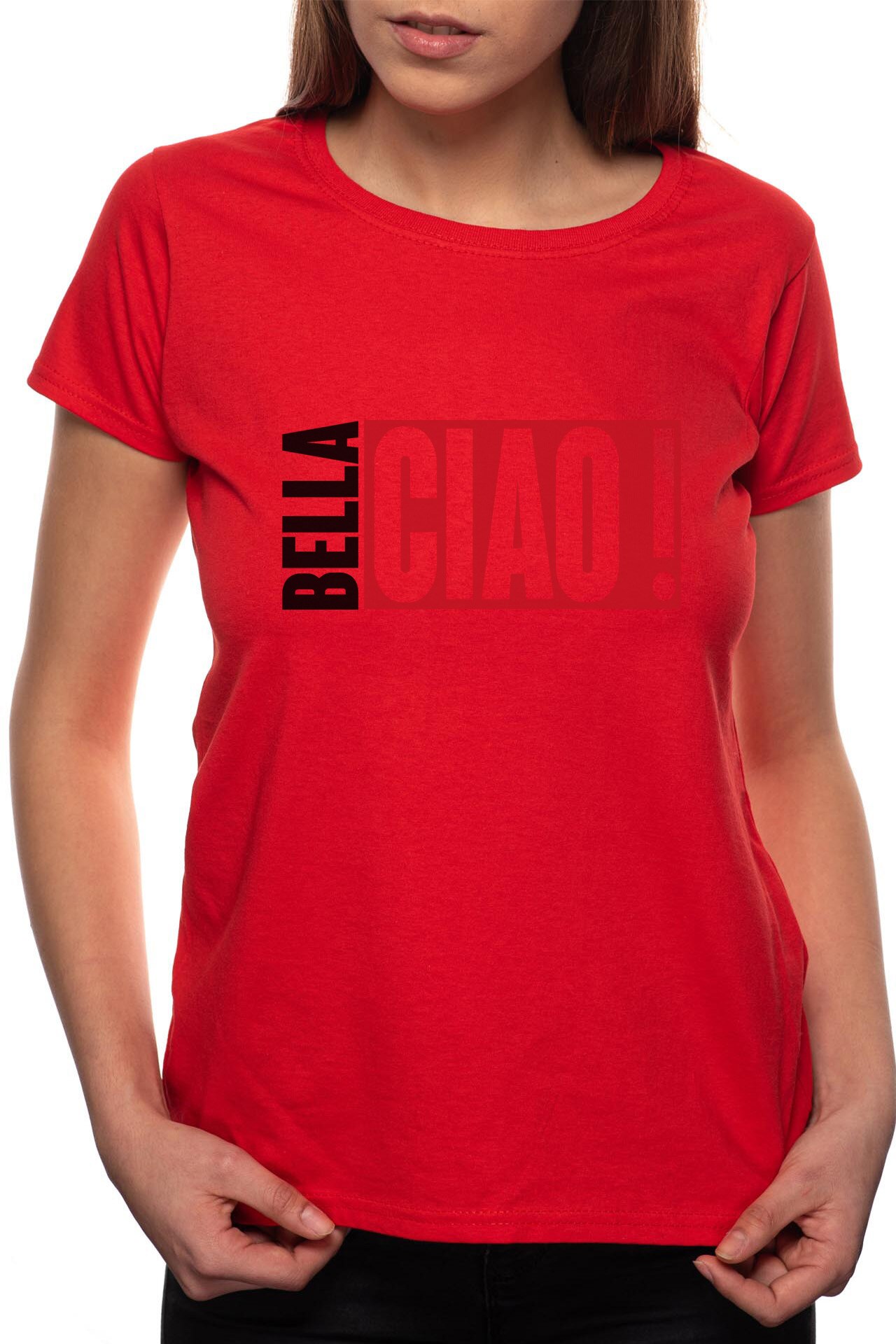 Tricou dama, La Casa De Papel - Bella Ciao, 100% Bumbac, B155, Rosu