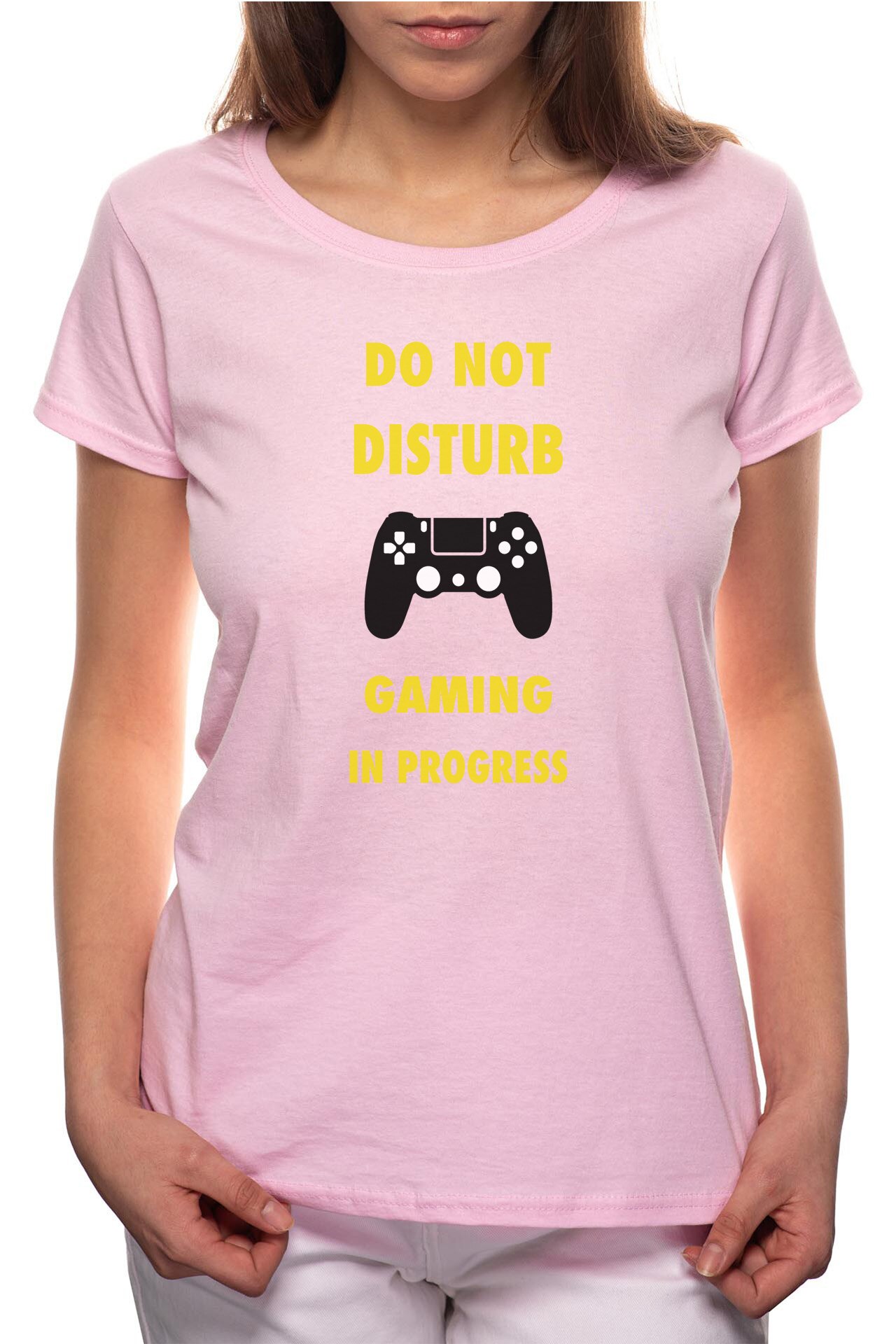 Tricou dama, Do Not Disturb, 100% Bumbac, P158, Roz