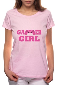 Tricou dama, Gamer Girl, 100% Bumbac, B162, Roz