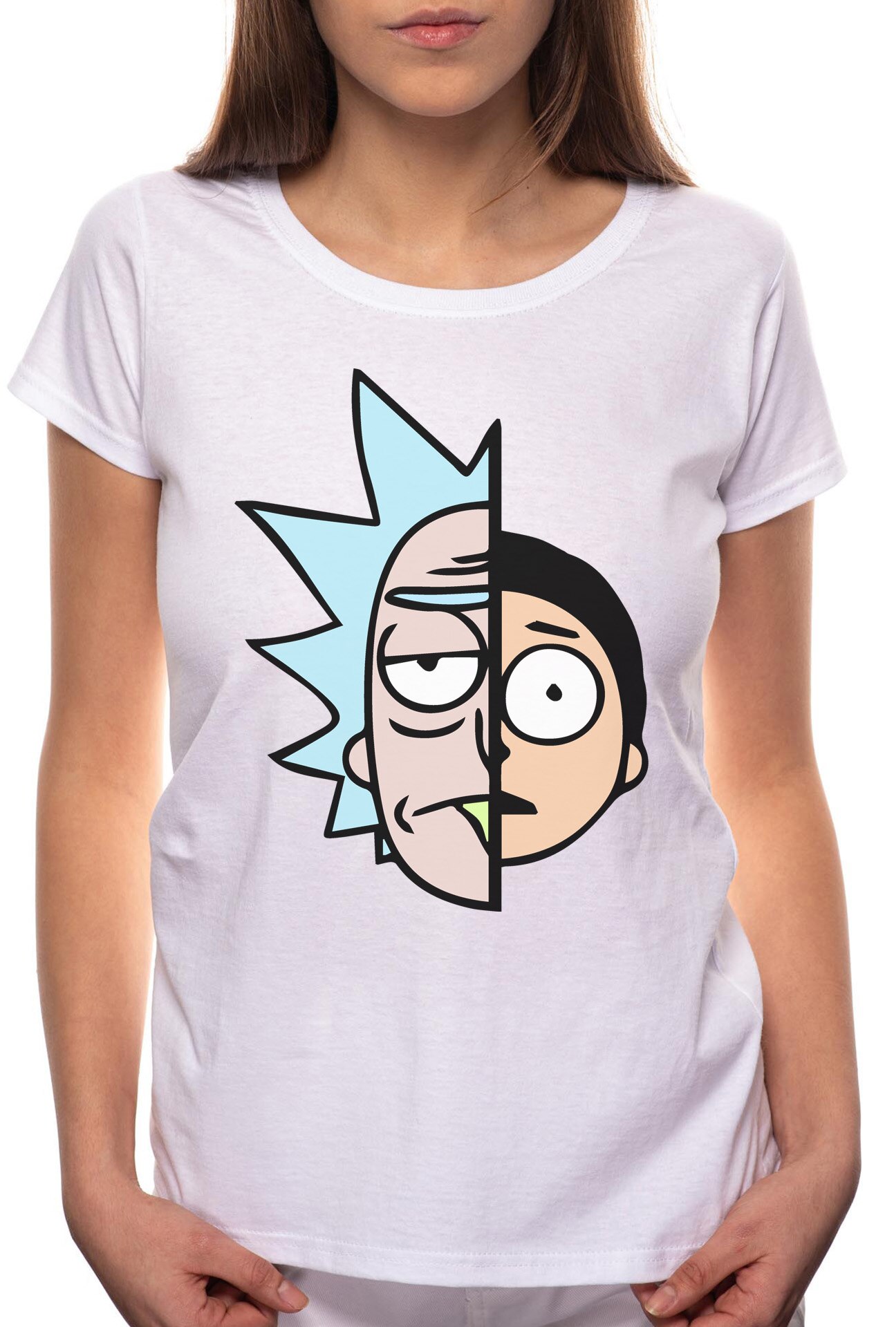 Tricou dama, Rick And Morty, 100% Bumbac, BR170, Alb