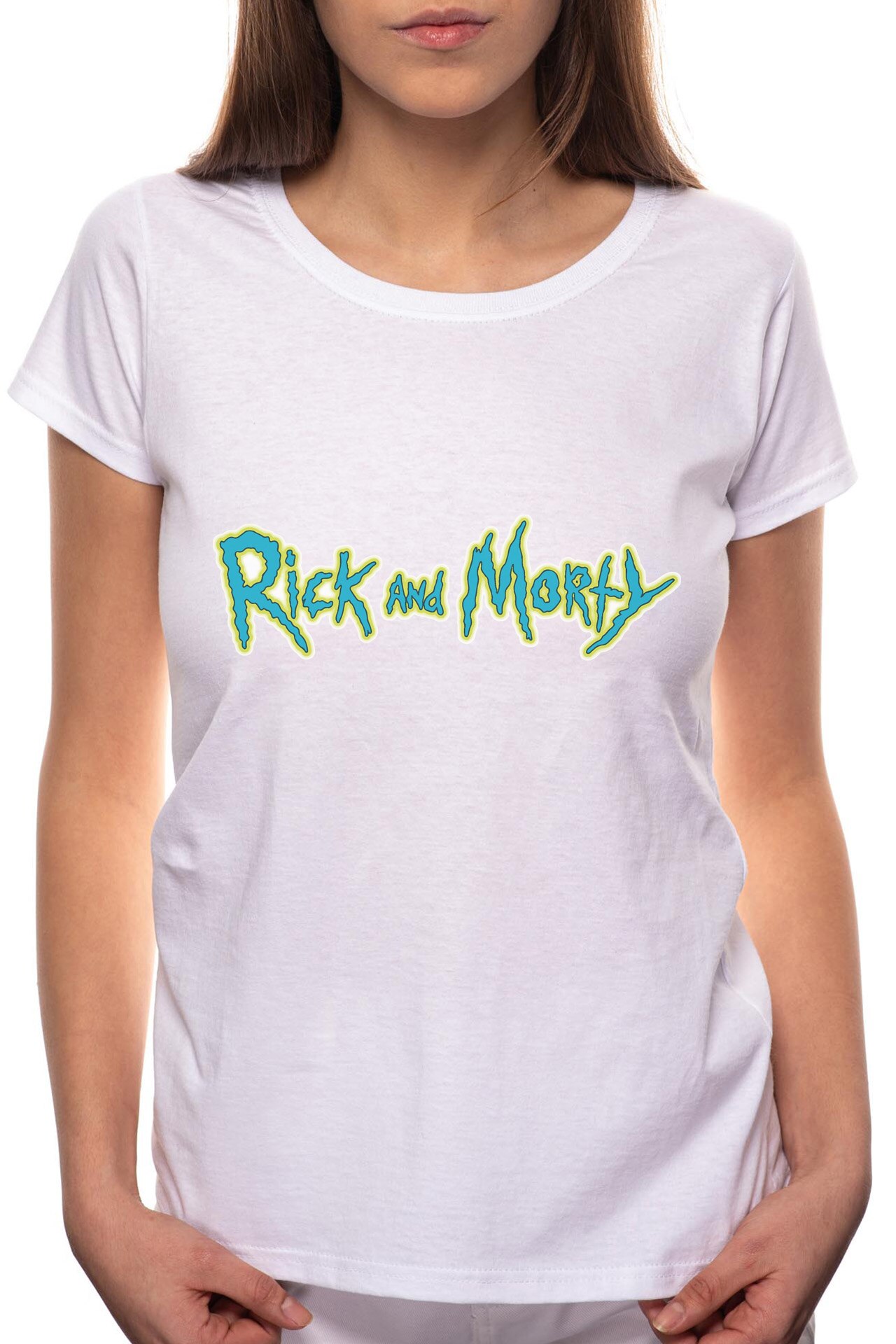 Tricou dama, Rick And Morty, 100% Bumbac, R171, Alb