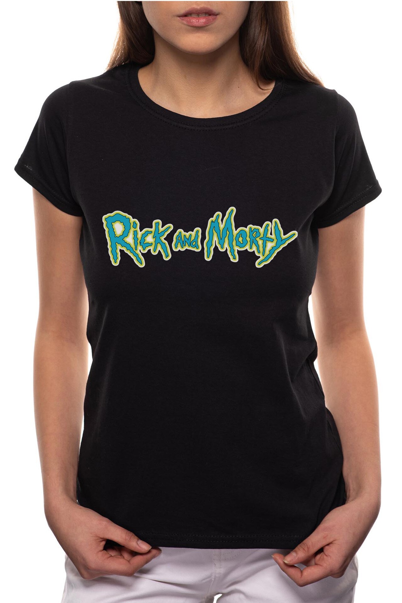 Tricou dama, Rick And Morty, 100% Bumbac, R171, Negru