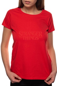 Tricou dama, Stranger Things, 100% Bumbac, BR173, Rosu Tricou dama, Stranger Things, 100% Bumbac, BR173, Rosu