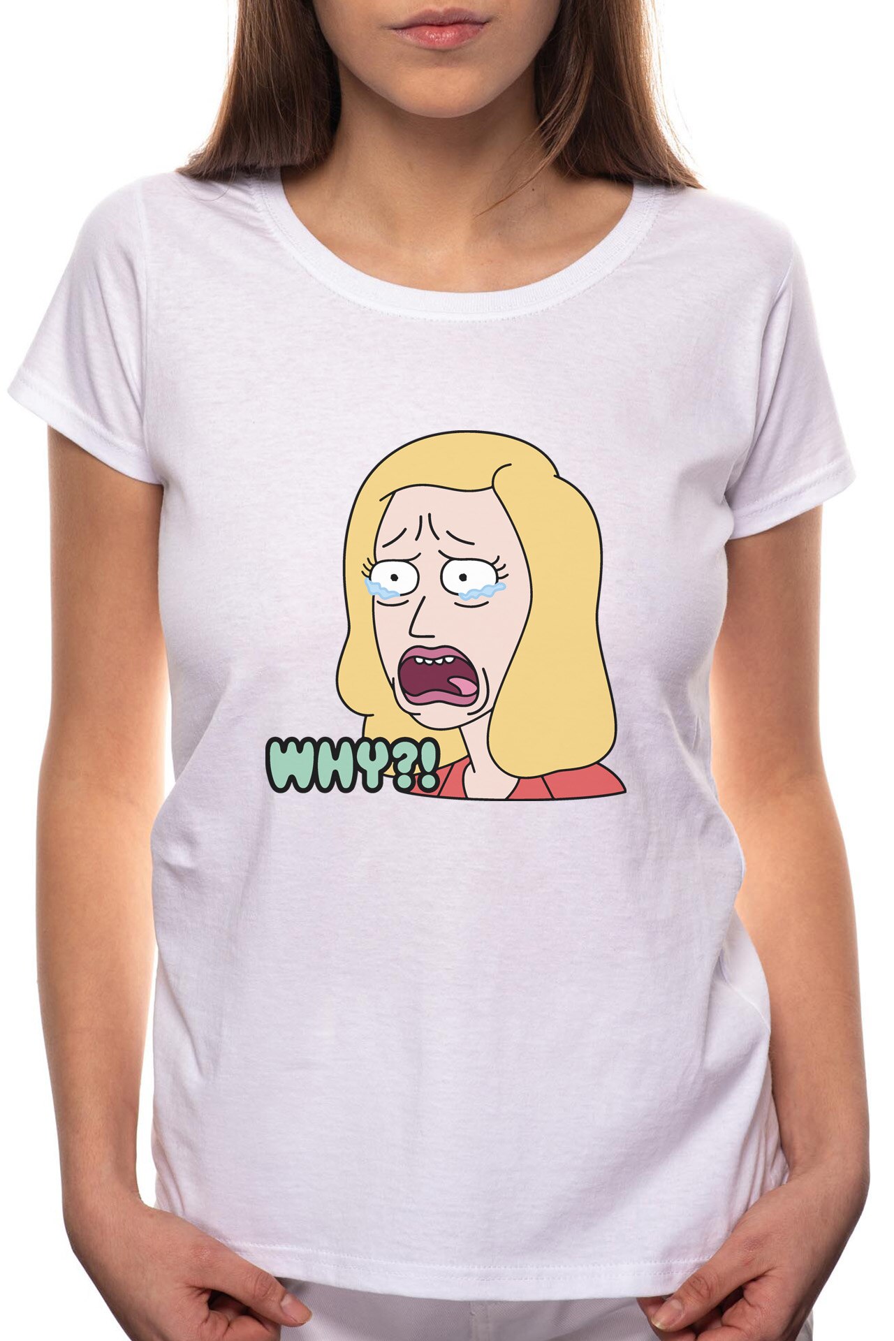 Tricou dama, Rick And Morty, 100% Bumbac, BR182, Alb