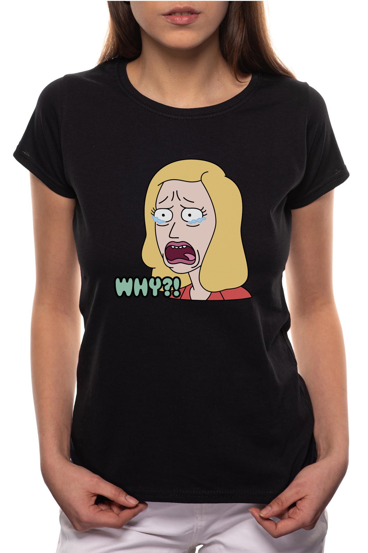Tricou dama, Rick And Morty, 100% Bumbac, BR182, Negru
