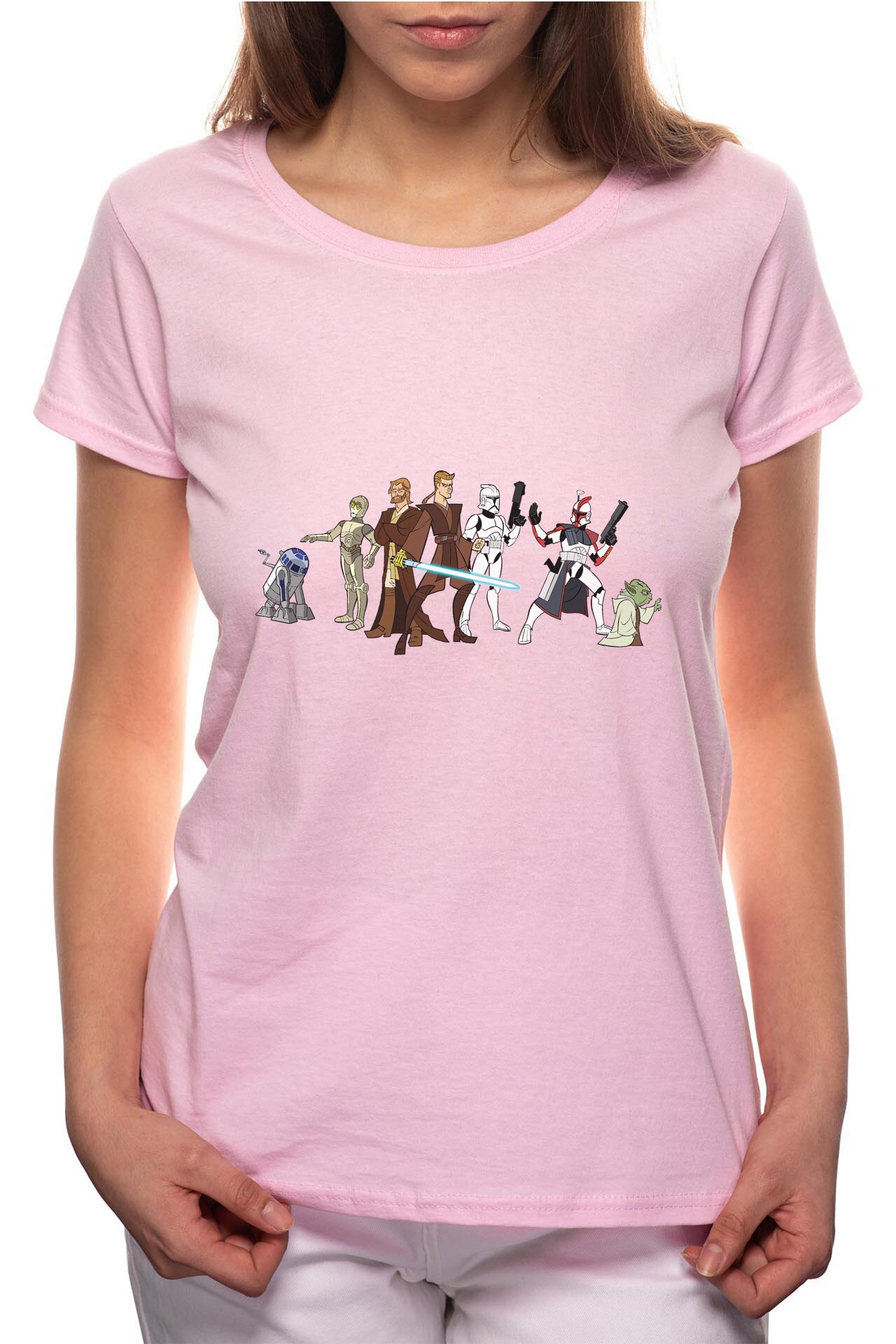 Tricou dama, Star Wars, 100% Bumbac, R184, Roz