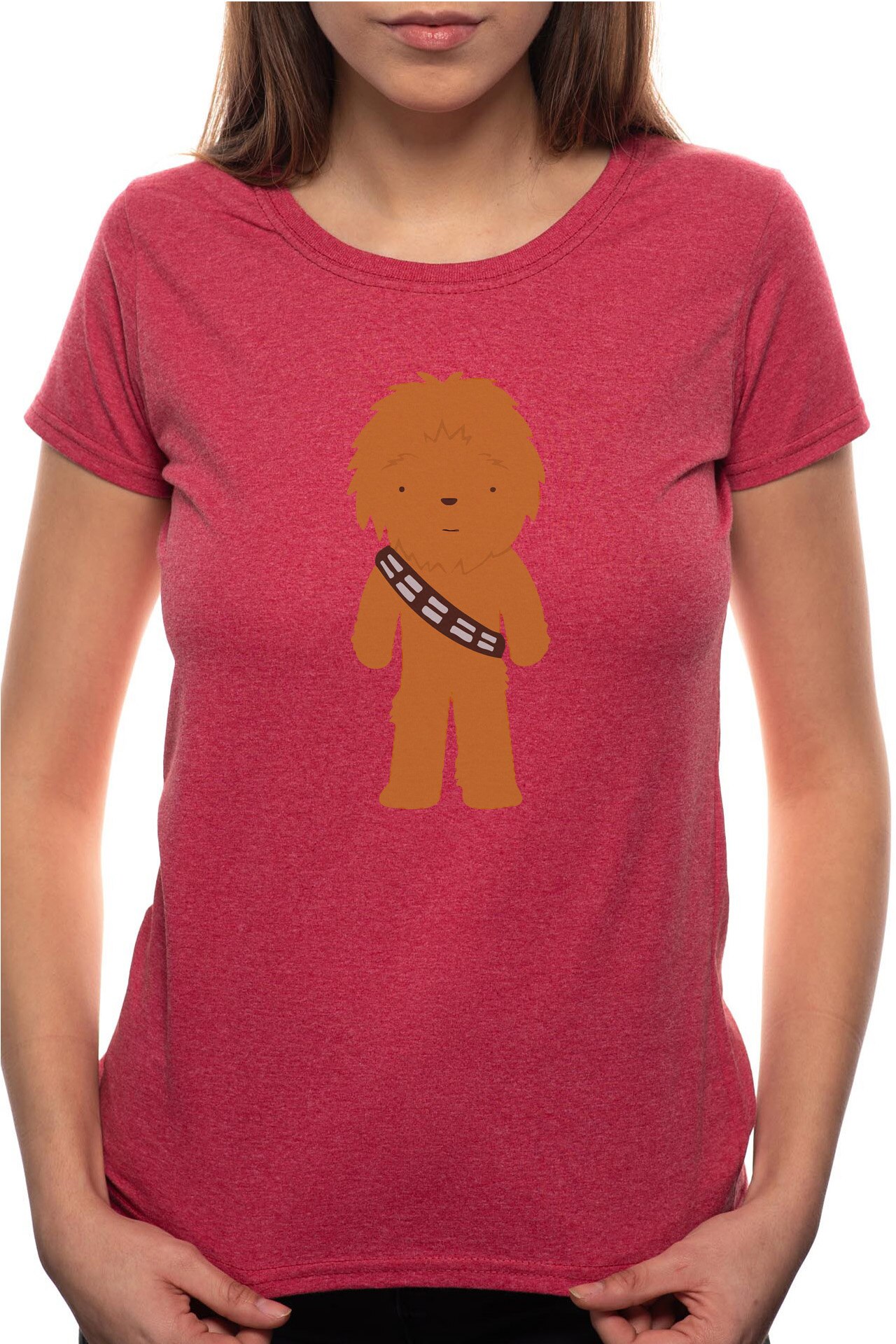 Tricou dama, Chewbacca, 100% Bumbac, BR186, Rosu Bordeaux