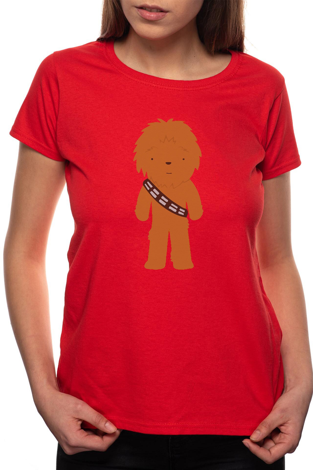 Tricou dama, Chewbacca, 100% Bumbac, BR186, Rosu