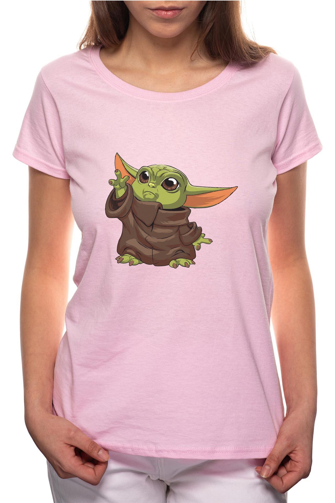 Tricou dama, Star Wars - Baby Yoda, 100% Bumbac, B185, Roz